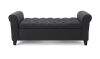 Noble House Dark Gray Tufted Fabric Armed Storage Bench - Thumbnail 1