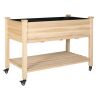 VEIKOUS 48 in. x 24 in. x 33 in. Wooden Raised Garden Bed with Lockable Wheels, Liner - Thumbnail 1