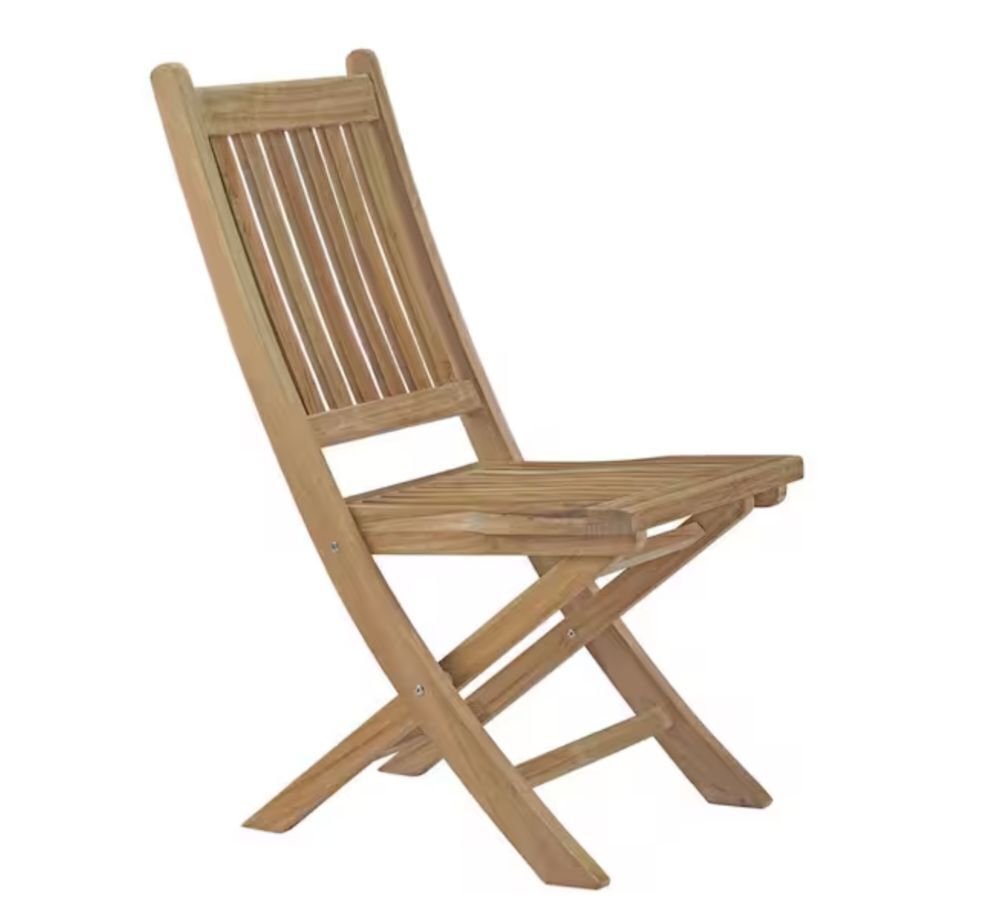 MODWAY Marina Patio Folding Teak Outdoor Dining Chair in Natural - Image 1 - Lot 156JF