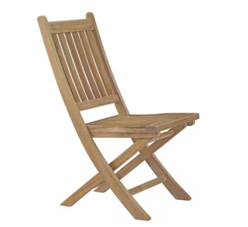 MODWAY Marina Patio Folding Teak Outdoor Dining Chair in Natural - Lot 156JF