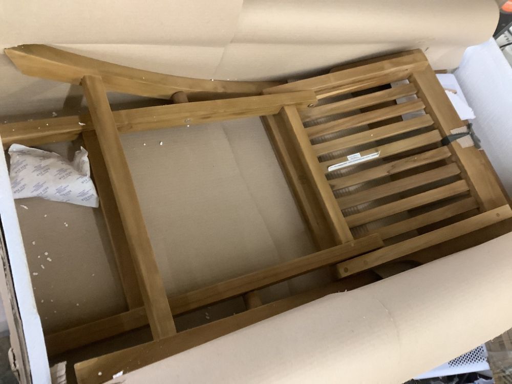 MODWAY Marina Patio Folding Teak Outdoor Dining Chair in Natural - Image 3 - Lot 156JF