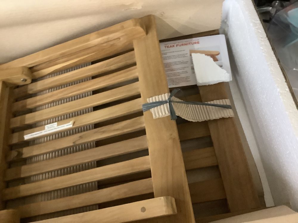 MODWAY Marina Patio Folding Teak Outdoor Dining Chair in Natural - Image 4 - Lot 156JF