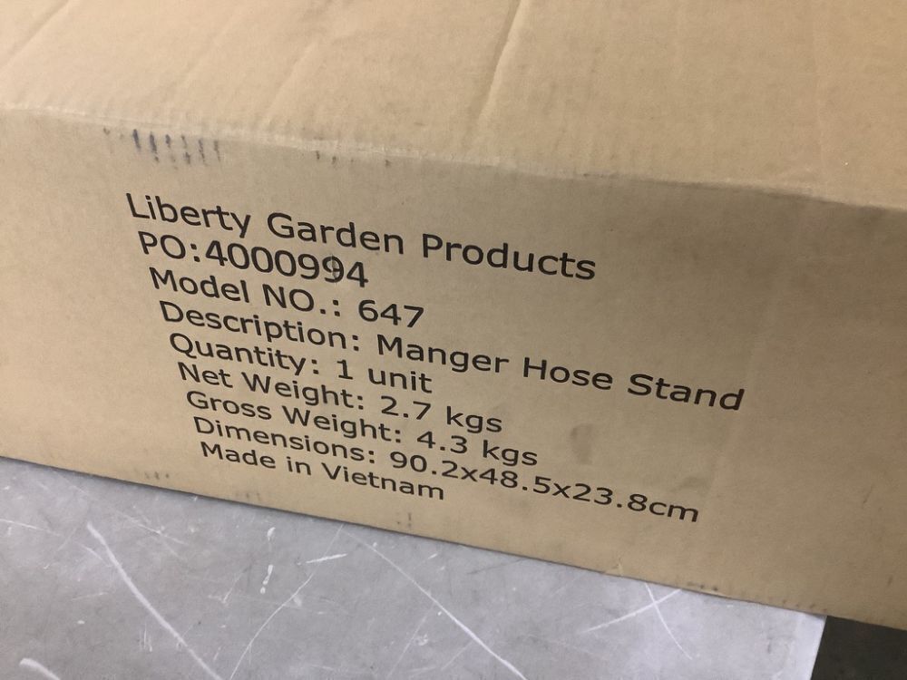 LIBERTY GARDEN 125 ft. Black Steel Decorative Hose Stand Garden Hose Reel - Image 4 - Lot 157JF