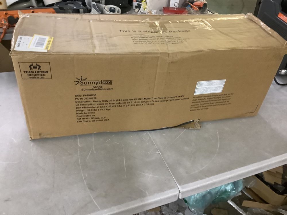 Sunnydaze 36 in. x 36 in. Round Heavy-Duty Steel Wood Burning Fire Pit Rim Liner - Image 2 - Lot 159JF