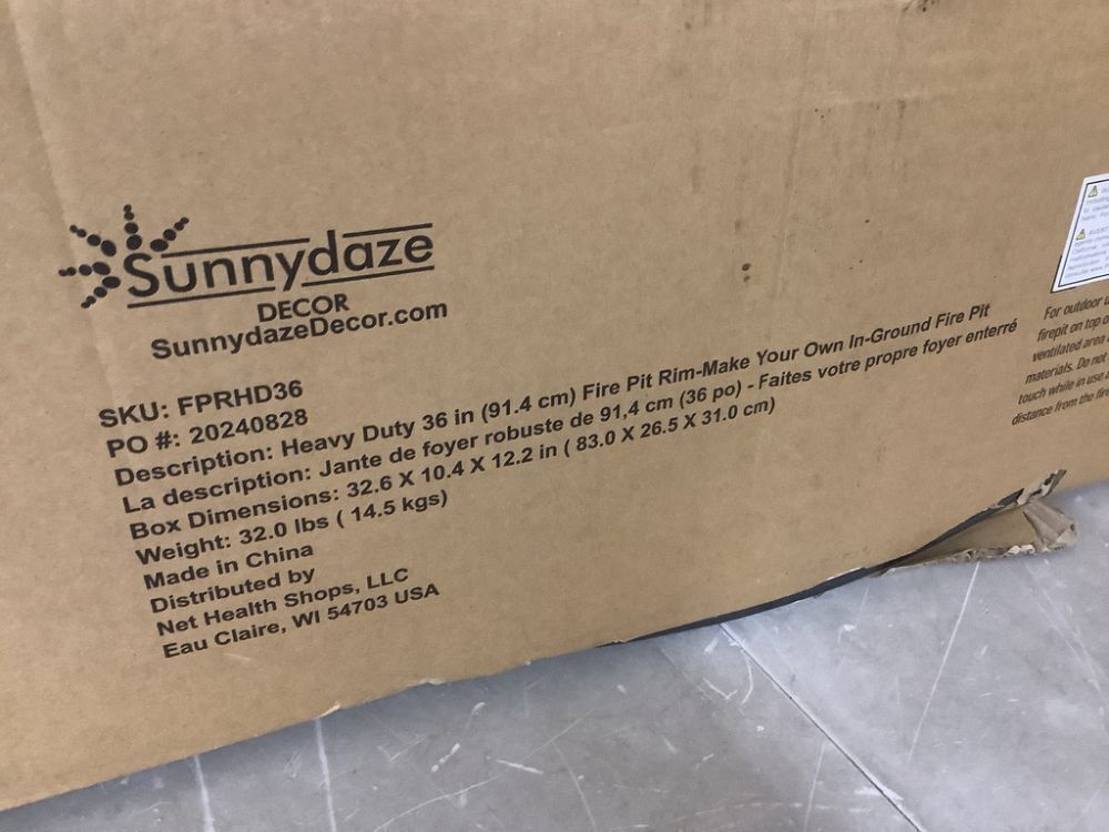 Sunnydaze 36 in. x 36 in. Round Heavy-Duty Steel Wood Burning Fire Pit Rim Liner - Image 3 - Lot 159JF