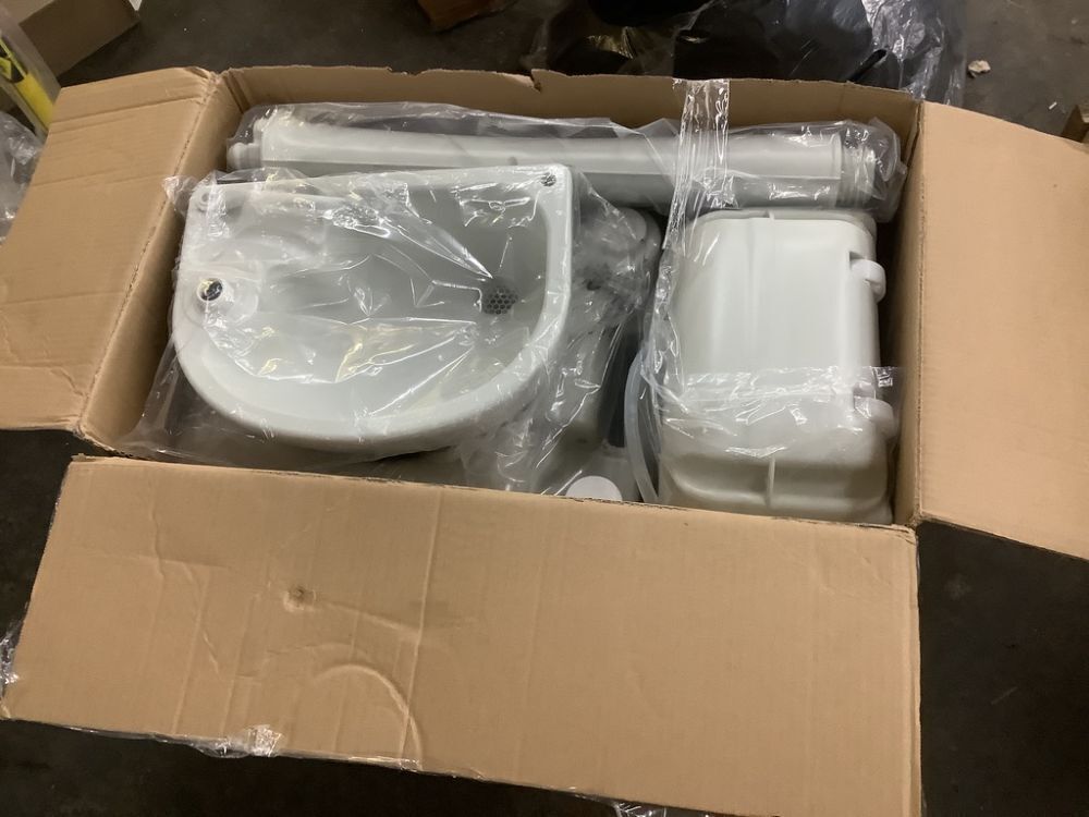 Portable White Outdoor Sink Hand Wash Basin with Toilet - Image 2 - Lot 162JF