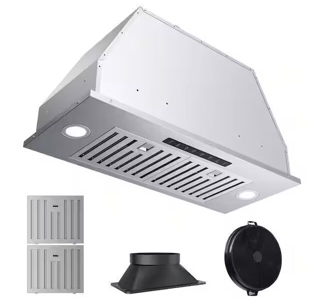 VIKIO 28 in. 900 CFM Convertible Ducted to Ductless Insert Range Hood in Stainless Steel with LED, Gesture and Touch Control - Image 1 - Lot 163JF