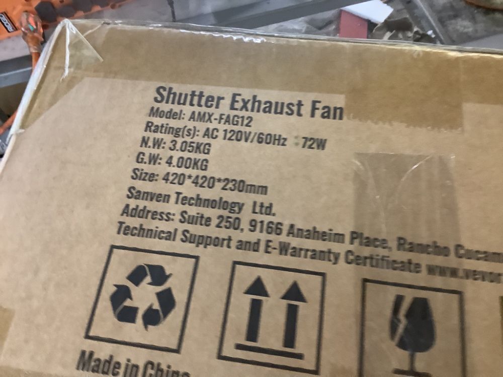 VEVOR 12 in. Shutter Exhaust Fan High-Speed 1000 CFM Aluminum Wall Mount Attic Fan - Image 6 - Lot 166JF