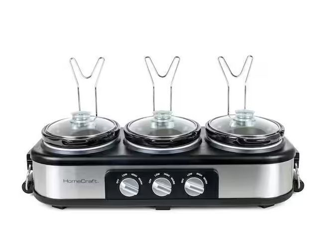 Nostalgia 3-Station 1.5 qt. Stainless Steel Slow Cooker Buffet - Image 1 - Lot 168JF