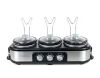 Nostalgia 3-Station 1.5 qt. Stainless Steel Slow Cooker Buffet - Thumbnail 1