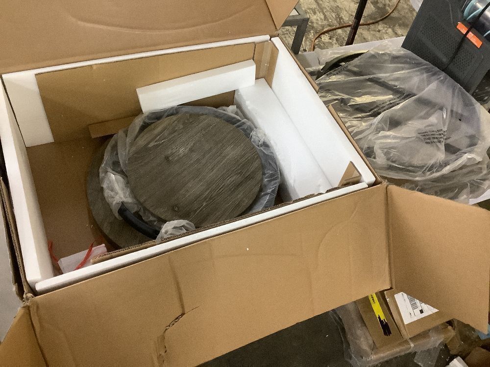 BYBLIGHT Kerlin 19.68 in. Gray Round Wood End Side Table - Image 2 - Lot 257JF