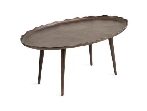 Kate and Laurel Alessia 33.5 in. Bronze Oval Metal Coffee Table - Lot 258JF