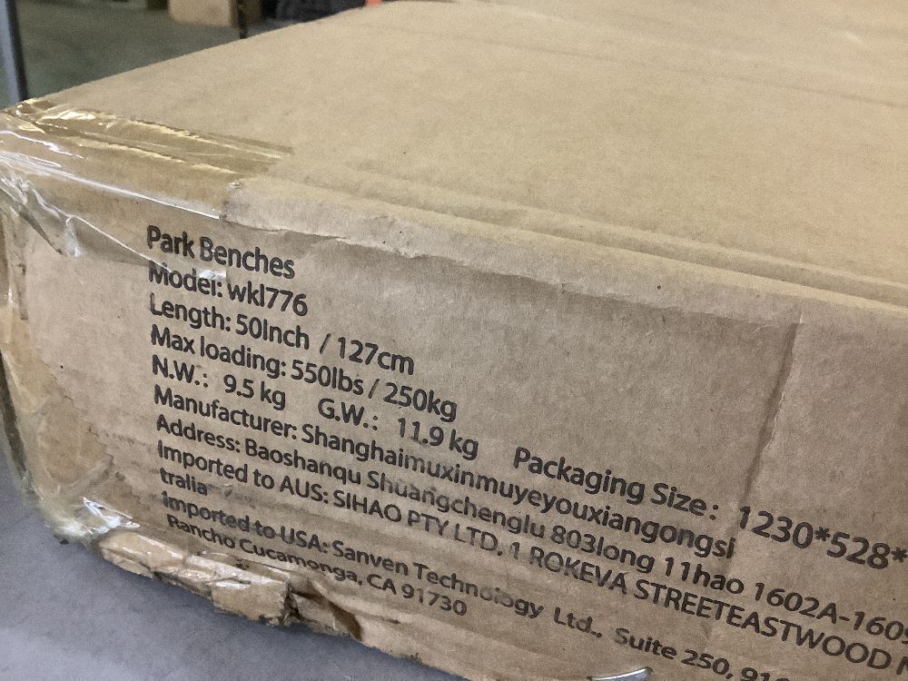 VEVOR 50" Metal Garden Bench, 550 lbs Load Capacity - Image 3 - Lot 264