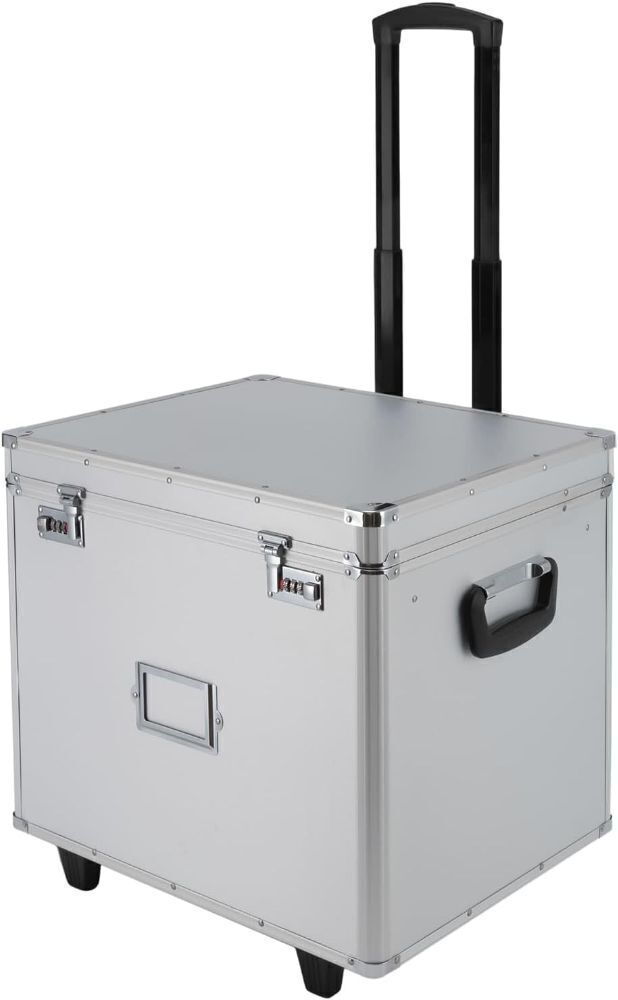 Locking Mobile Storage File Box with Telescopic Handle - Image 1 - Lot 362