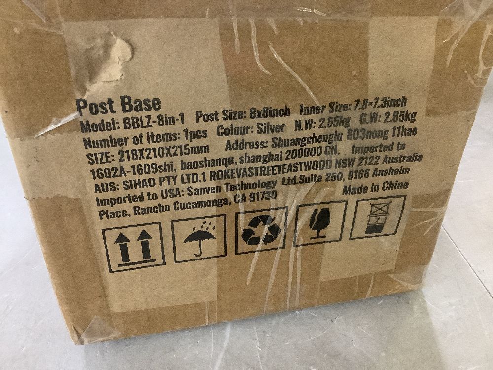 VEVOR 8"x 8" Stainless Steel Adjustable Post Anchor Bracket (Internal 7.8 x 7.3") - Image 4 - Lot 666