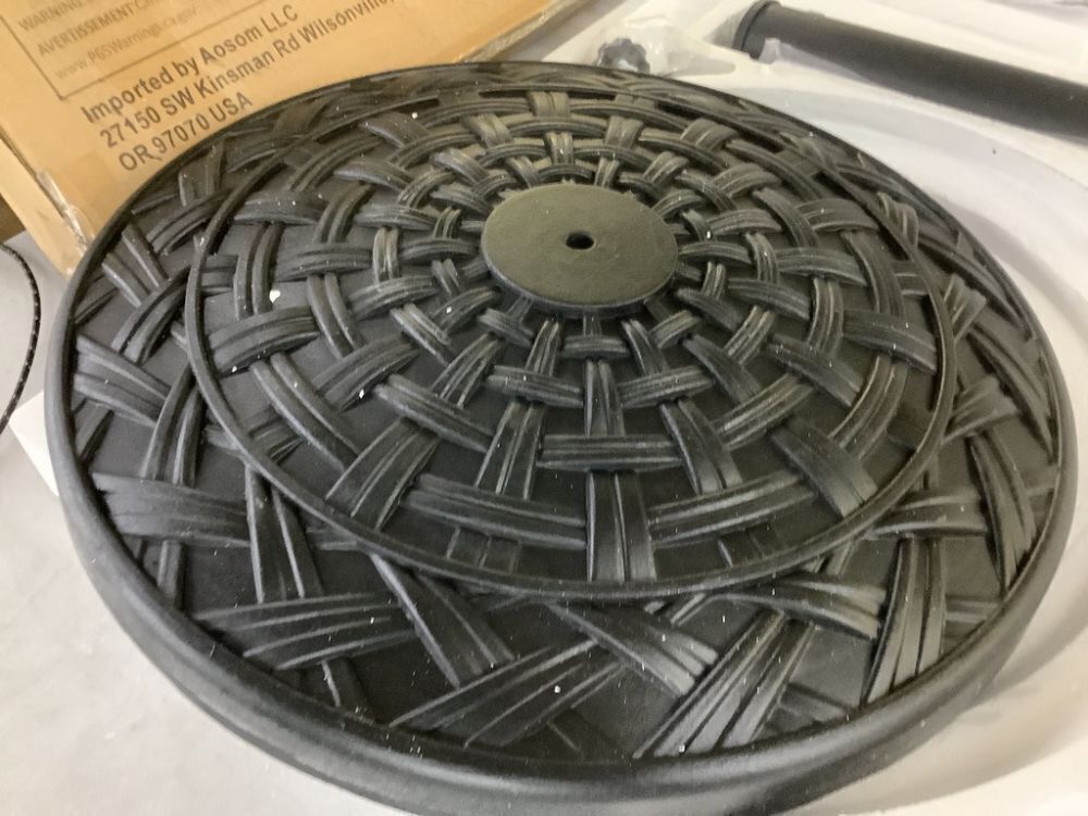 Outsunny 26 lbs Concrete Heavy Duty Umbrella Stand, 19 in. for 1.5 in./1.9 in. Umbrella Poles - Image 3 - Lot 758JF