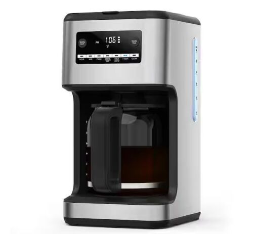 COWSAR 14-Cup Coffee Maker with Carafe Brewer & Timing Function in Silver - Lot 765JF