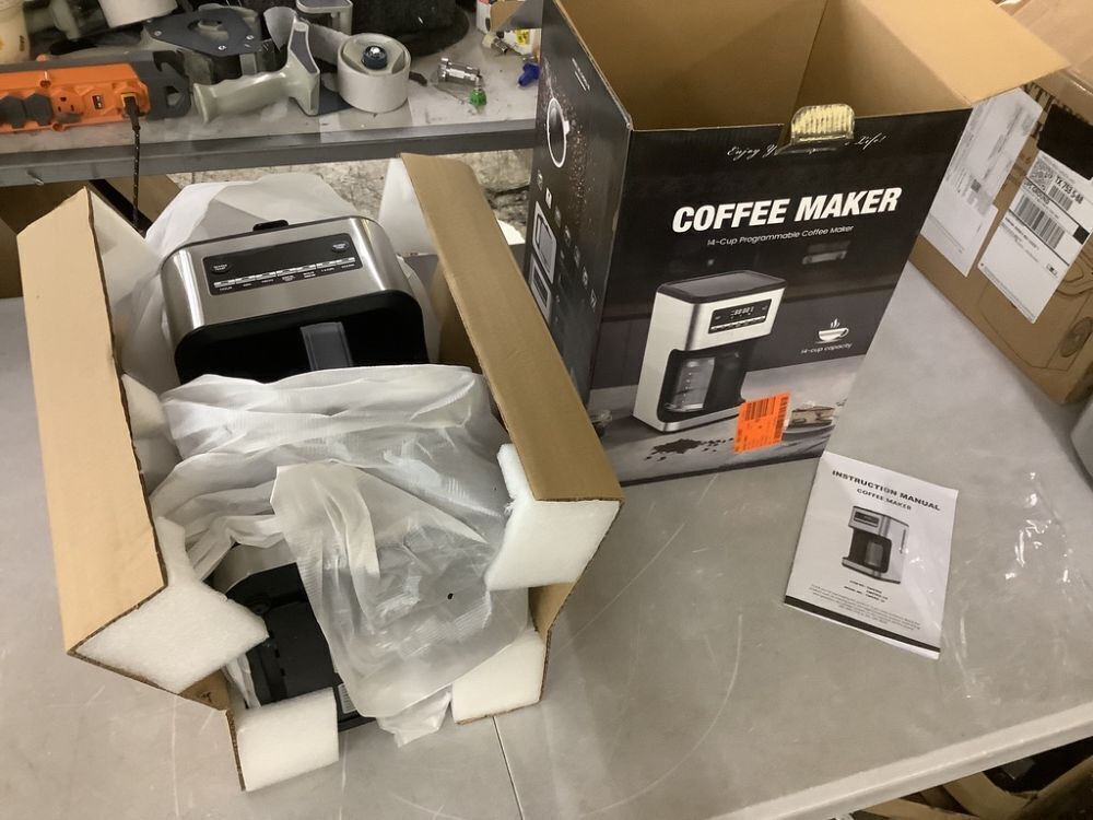 COWSAR 14-Cup Coffee Maker with Carafe Brewer & Timing Function in Silver - Image 2 - Lot 765JF