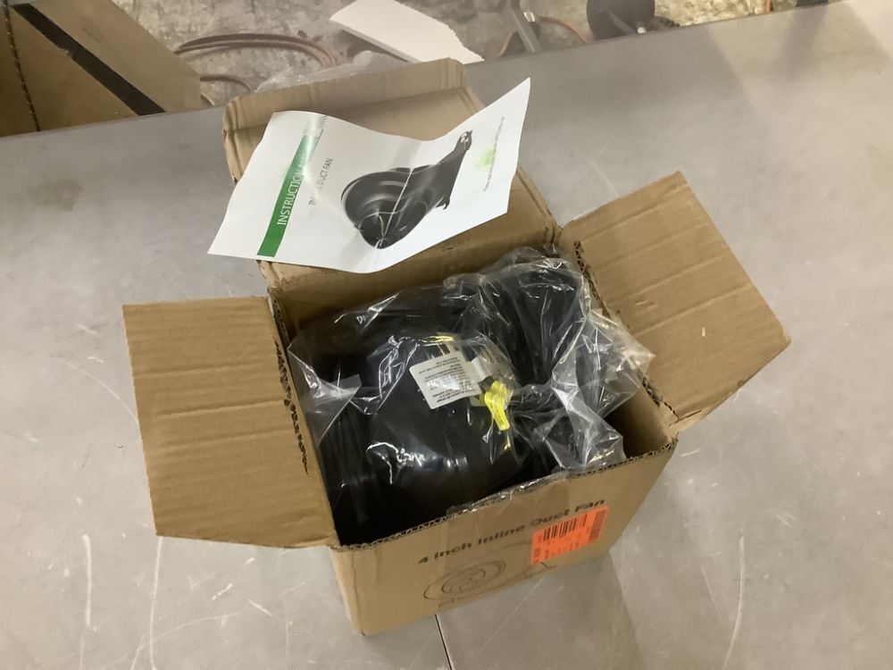 4 in. 195 CFM Duct Inline Ventilation Fan Air Circulation Vent HVAC Exhaust Blower - Image 2 - Lot 768JF
