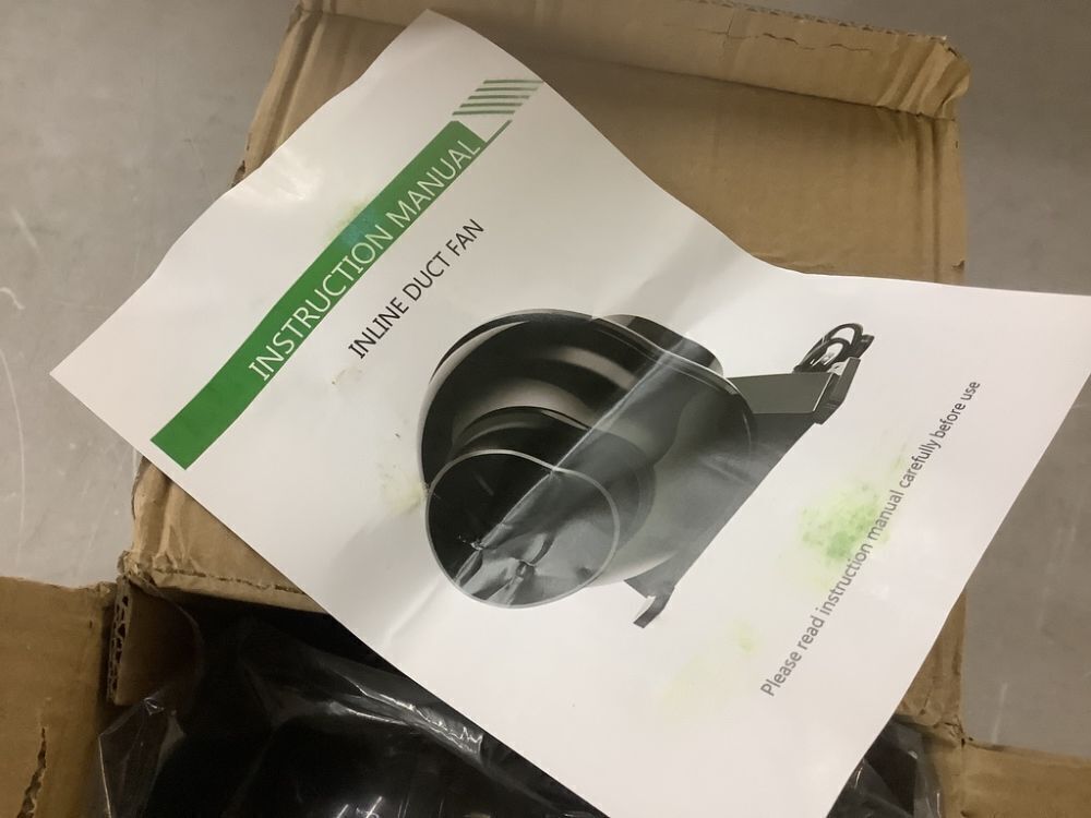 4 in. 195 CFM Duct Inline Ventilation Fan Air Circulation Vent HVAC Exhaust Blower - Image 4 - Lot 768JF