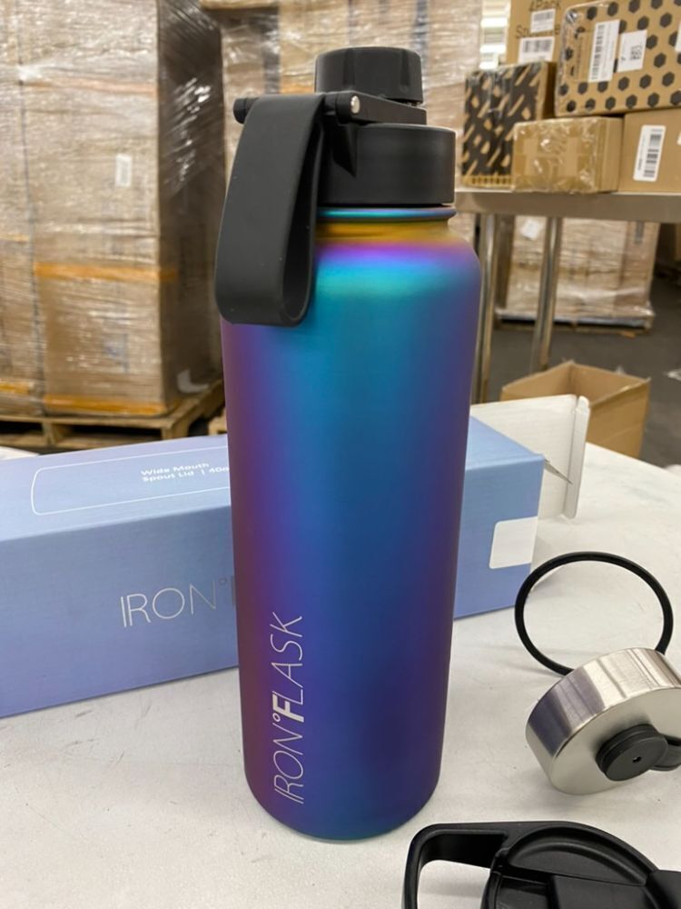 IRON FLASK 40oz Wide Mouth Sports Water Bottle with 3 Lids - Image 2 - Lot 512