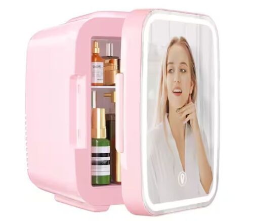 Skincare Fridge with LED Mirror, 4L - Lot 519