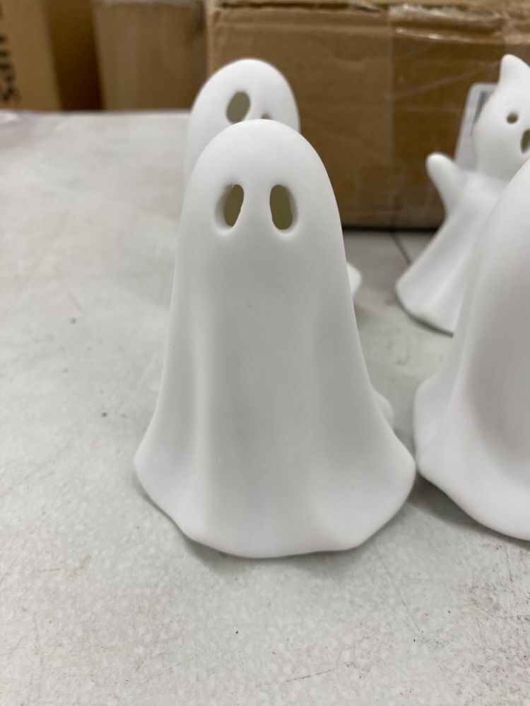 Light Up Ceramic Ghosts, 6pc - Image 2 - Lot 428