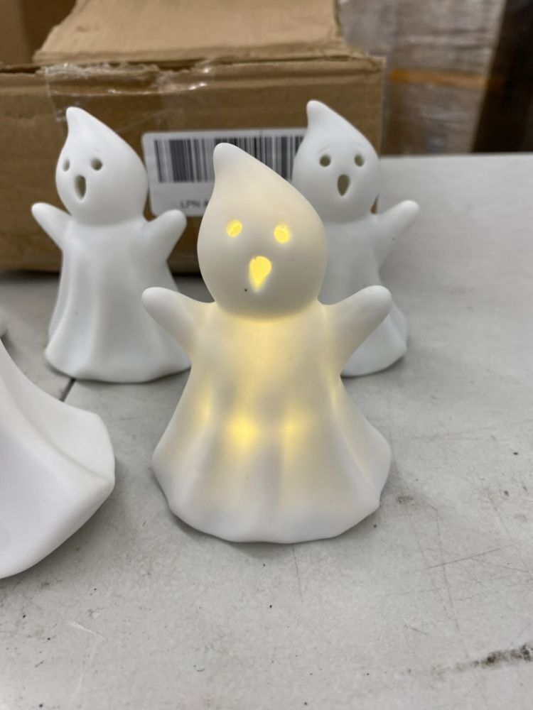 Light Up Ceramic Ghosts, 6pc - Image 4 - Lot 428