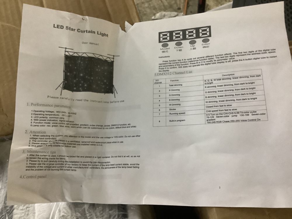 20 x 10ft LED White and Blue Star Curtain Stage Backdrop - Image 4 - Lot 457