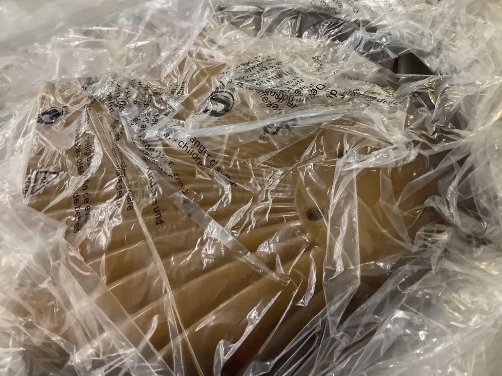 52" Tropical Palm Blade Ceiling Fan with Light - Broken Glass Shade - Image 2 - Lot 465