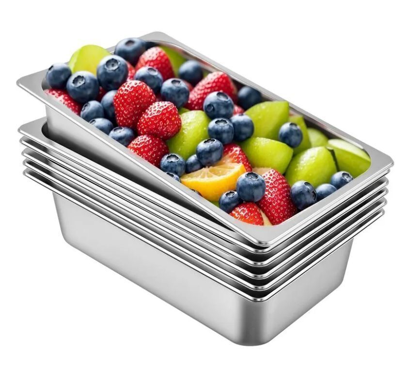 VEVOR 6 Pack Steam Table Pans 20.9 x 12.8 x 5.9 Inch - Image 1 - Lot 558