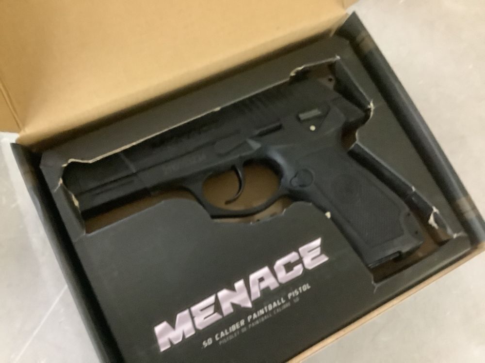 Lot of (2) Tippmann Brigade Menace .50 Caliber Paintball Pistol & (2) 500ct Yellow Paintballs - Image 5 - Lot 654