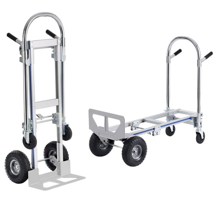 VEVOR Aluminum Convertible Folding Hand Truck Dolly, 800 lbs Load Capacity - Image 1 - Lot 113