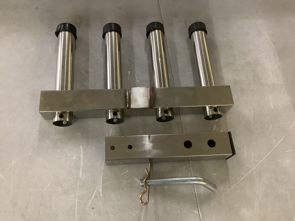 Stainless Steel Hitch Mount Fishing Rod Holder - Missing Some Pins - Image 1 - Lot 623