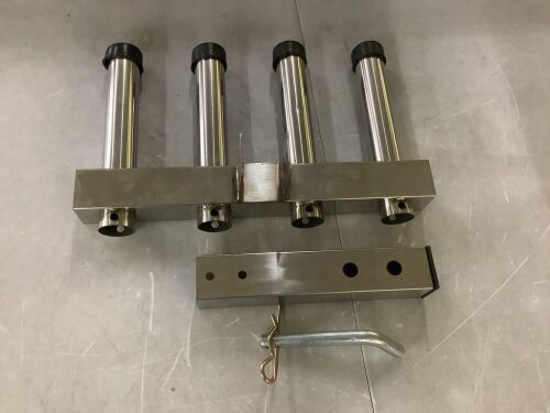 Stainless Steel Hitch Mount Fishing Rod Holder - Missing Some Pins - Lot 623