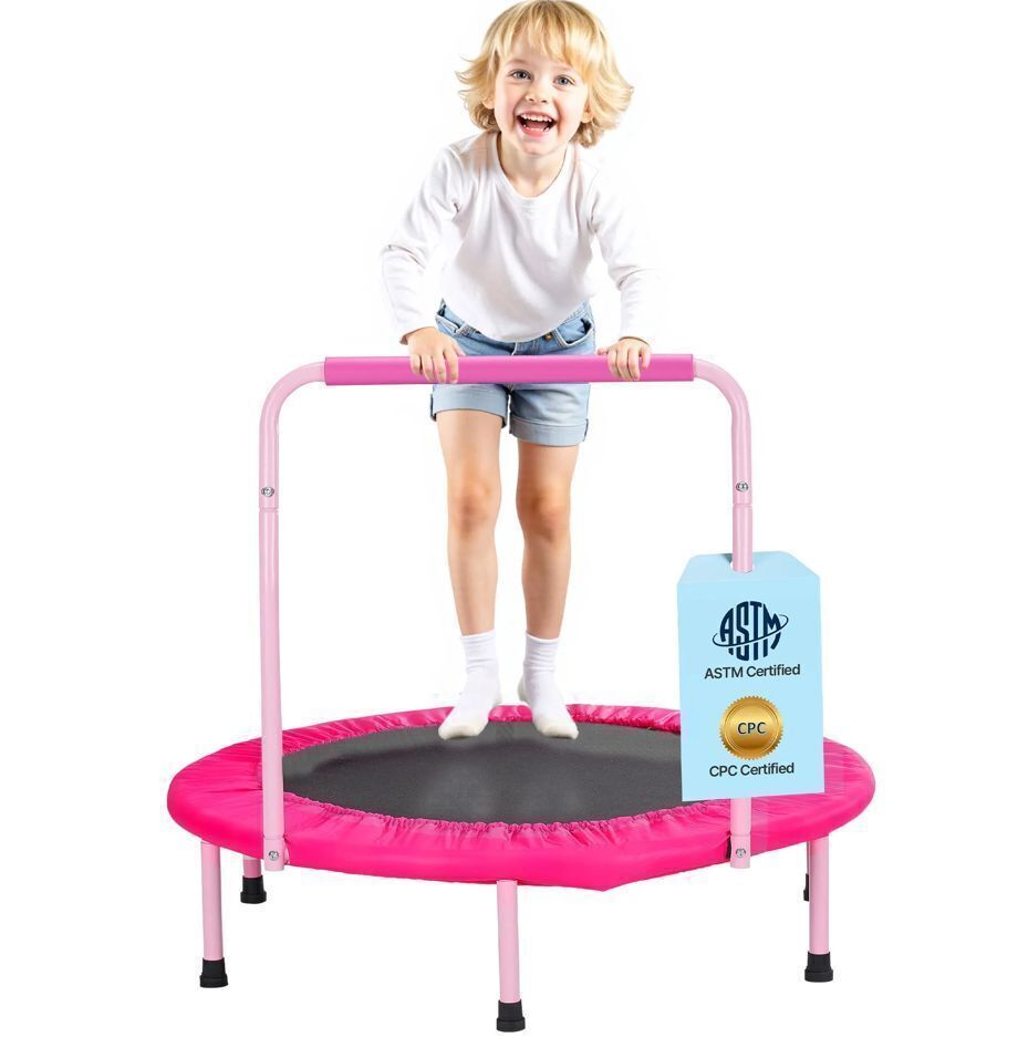 VEVOR 36" Kids Foldable Mini Trampoline with Handle - Image 1 - Lot 625