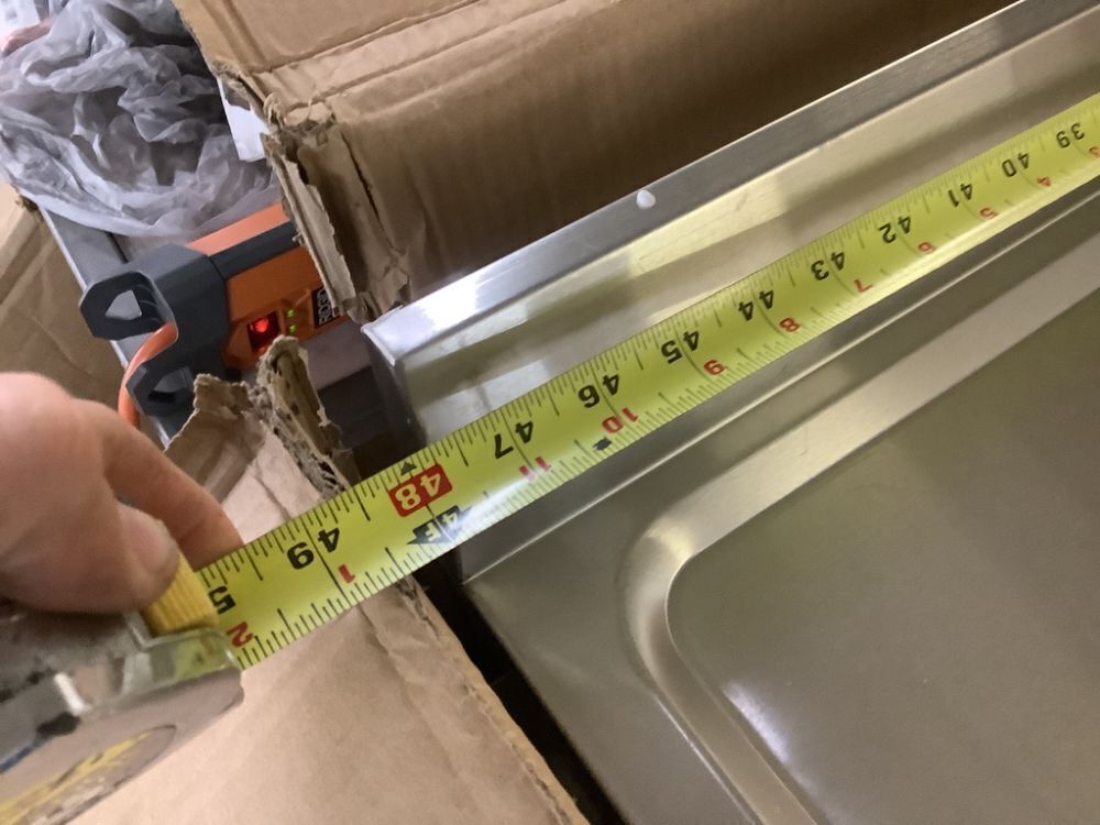 Free Standing 1 Compartment Stainless Steel Utility Sink with Faucet & Drainboard, 47.24" x 23.62" x 34.63" - Image 7 - Lot 58