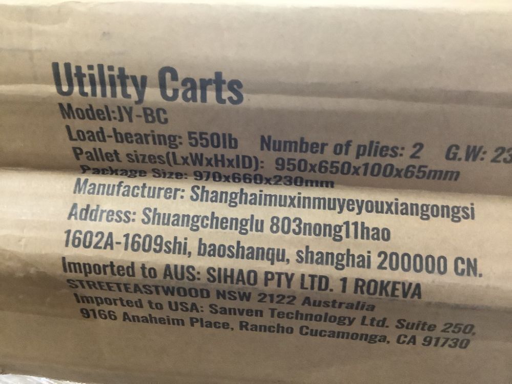 VEVOR Heavy Duty Plastic Rolling Utility Cart, 550LBS Capacity - Image 4 - Lot 78