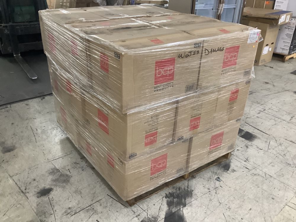 Pallet of (21) Set of 4 Water Hyacinth Pantry Baskets w/ Chalkboard 13in - Marked "Water Damaged" from Warehouse - Image 1 - Lot 74