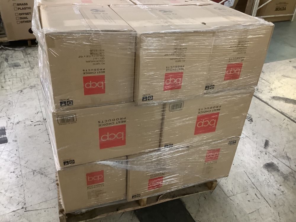 Pallet of (21) Set of 4 Water Hyacinth Pantry Baskets w/ Chalkboard 13in - Marked "Water Damaged" from Warehouse - Image 7 - Lot 74