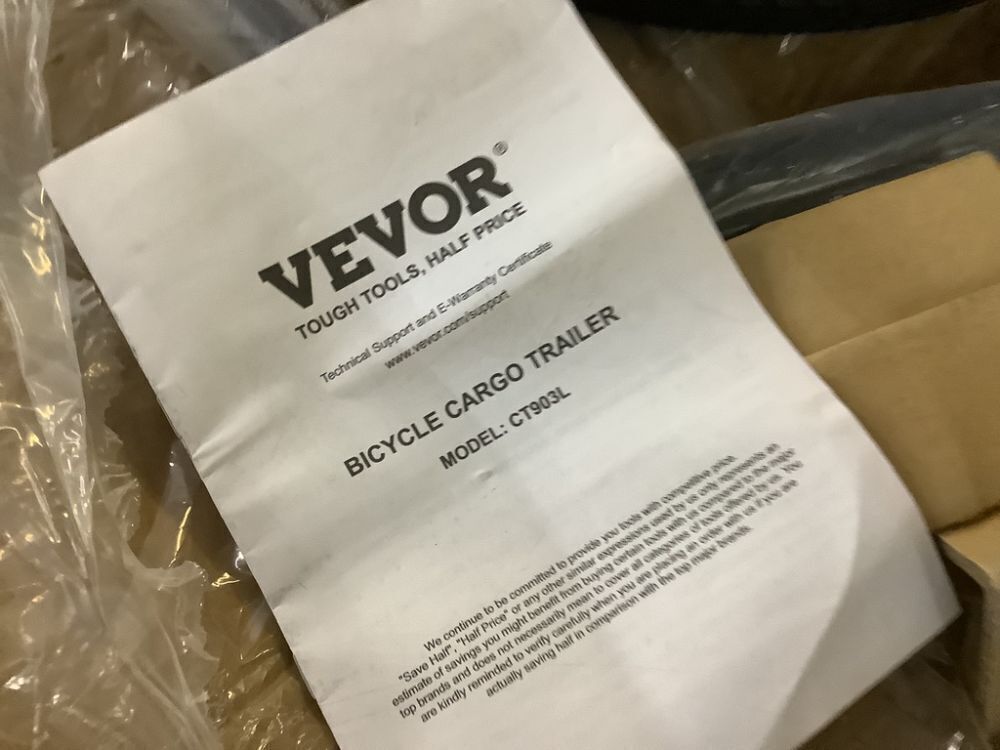 VEVOR Bicycle Cargo Trailer, 160 lbs Load Capacity, 16" Wheels, Safe Reflectors, Fits 22"-28" Bike Wheels - Image 6 - Lot 76