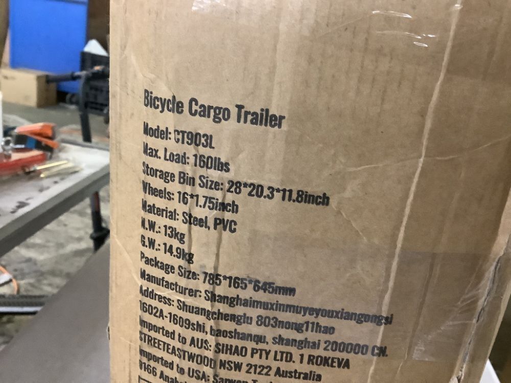 VEVOR Bicycle Cargo Trailer, 160 lbs Load Capacity, 16" Wheels, Safe Reflectors, Fits 22"-28" Bike Wheels - Image 7 - Lot 76