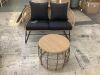 Rope Wicker Outdoor Loveseat w/ Cushions & Coffee Table - Thumbnail 1
