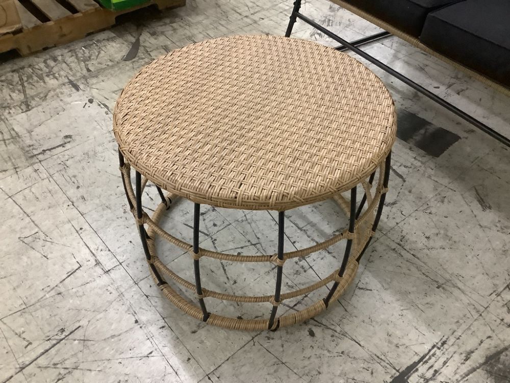 Rope Wicker Outdoor Loveseat w/ Cushions & Coffee Table - Image 3 - Lot 72