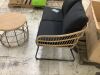 Rope Wicker Outdoor Loveseat w/ Cushions & Coffee Table - Thumbnail 4
