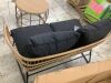 Rope Wicker Outdoor Loveseat w/ Cushions & Coffee Table - Thumbnail 5