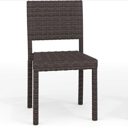 Martha Stewart Bedford Stackable Patio Chairs with Rattan Wicker Finish in Brown, Set of 4 - Lot 124JF