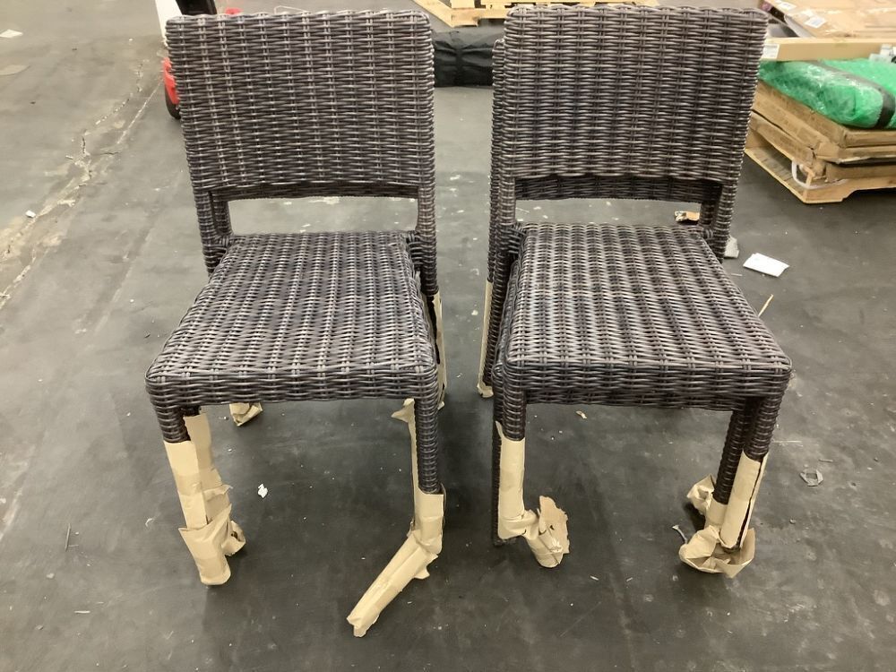 Martha Stewart Bedford Stackable Patio Chairs with Rattan Wicker Finish in Brown, Set of 4 - Image 2 - Lot 124JF