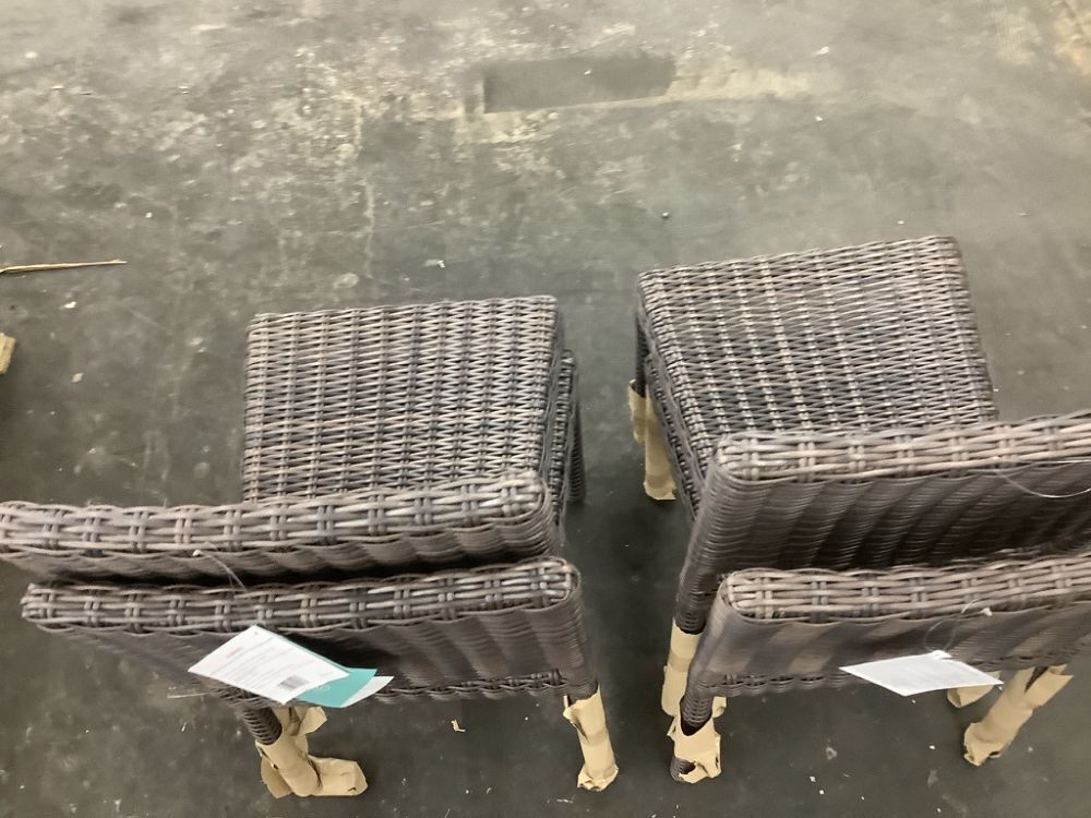 Martha Stewart Bedford Stackable Patio Chairs with Rattan Wicker Finish in Brown, Set of 4 - Image 5 - Lot 124JF