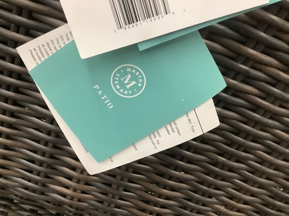 Martha Stewart Bedford Stackable Patio Chairs with Rattan Wicker Finish in Brown, Set of 4 - Image 7 - Lot 124JF